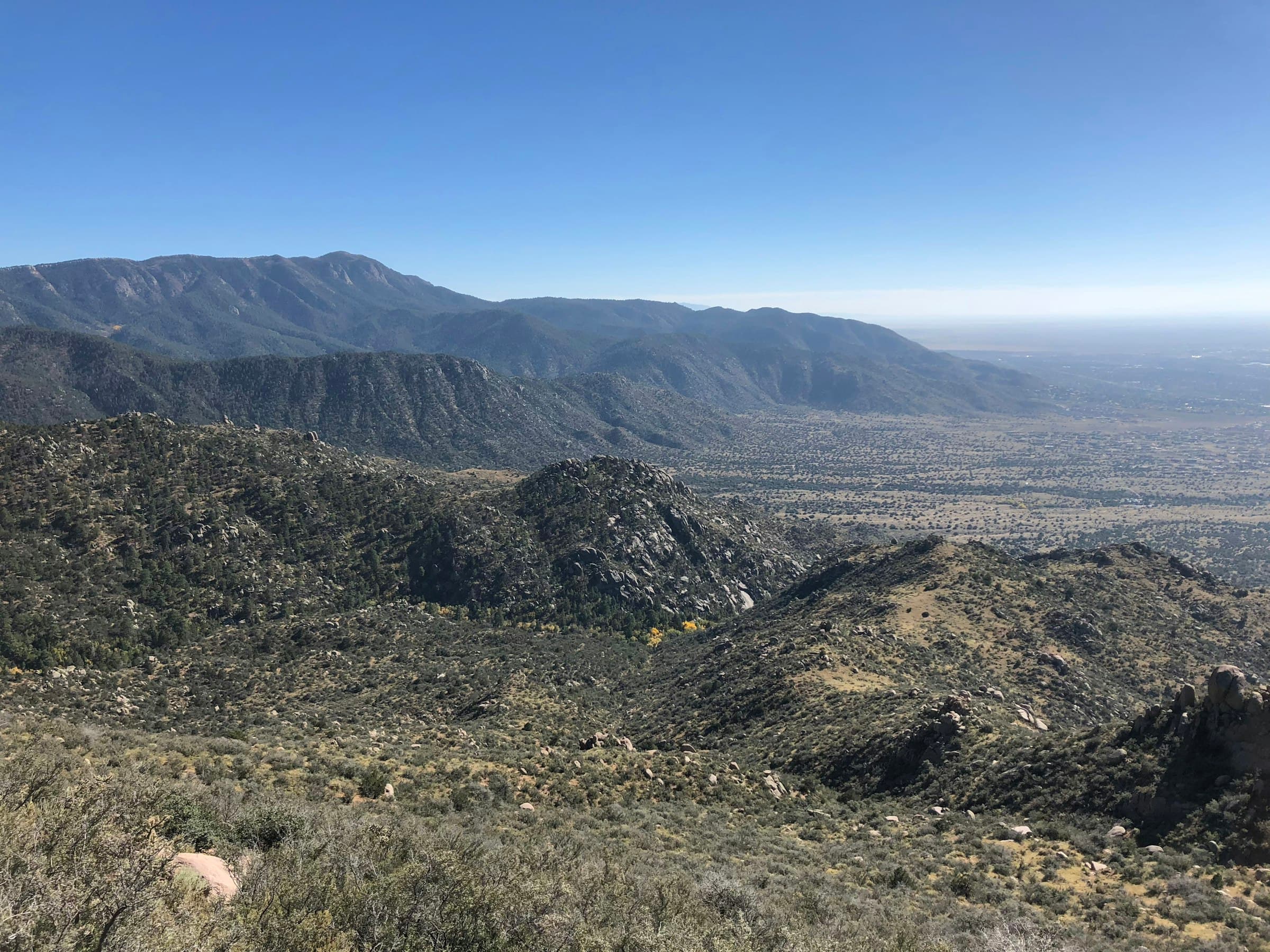 The Sandia Mountains east of Albuquerque, New Mexico at golden hour